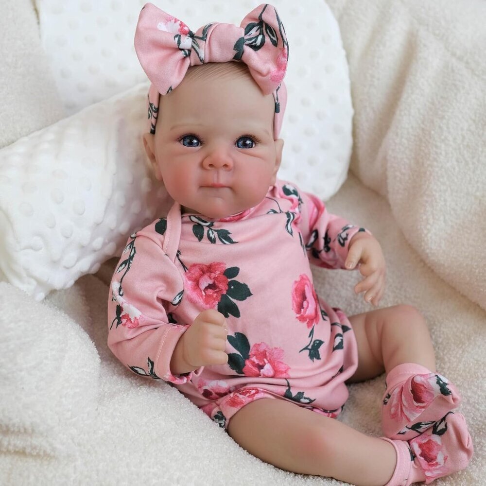 🆕18inch Soft Cloth Body Newborn Baby Poseable Limbs Bettie-Red Baby Girl